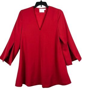 ASOS Womens Split Sleeve Swing Dress‎ Lined Size 6 Red Above the Knee